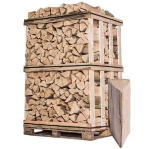 Palette Kaminholz 2 m³ – Mischung Esche, Buche & Hainbuche – Holzscheite 33-35 cm – 3 Ster